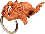 Key Ring Elephant Pendant Keychain Wooden Hanging Ornament for Bags and Backpacks Creative Accessory for present Giving Birthdays Valentine Christmas and More