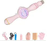 Colorful Smoke Bubble Machine & Elastic Bubble Fog Wand, Bubble Wand with Elastic Smoke Effect, for Party, Wedding, Festival, Birthday (Pink)