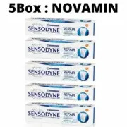 Sensodyne Repair Protect NOVAMIN Toothpaste Oz 100g Sensitive 5pack + Toothbrush