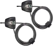 Master Lock Black Python Steel Cable Lock with Keys, Heavy Duty Anti-Theft Trail Camera and Kayak Locking Cable, 2 Pack, 8417T