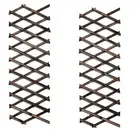 2Pcs Expanding Natural Pine Wooden Trellis Lattice Fence Panel Lawn Decor