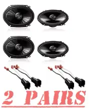 Pioneer TS-G6820S 6" x 8" 2-Way Speakers 250W Max Ford Speaker Harness 1998-Up