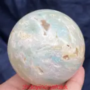 1.01LB Natural amazonite ball quartz crystal sphere 69mm reiki healing XQ866