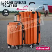 Lightweight Luggage Suitcase Trolley Set 2PCS Travel Storage Organiser Orange