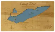 Lake Erie - Laser Cut Wood Map | Wall Art | Made to Order