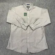 New Cavallon Shirt Mens 16.5 Grey Cotton Crossweave Button Up Made in USA