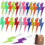 GANAZONO 24pcs Reflective Pocket Straw Chain High Visibility Chains Reflective Vest Reflective Stickers Reflective Backpack Bag Strip Chain Reflector