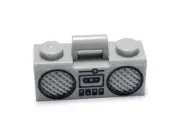 Lego - Minifigure Utensil - Light Grey / Gray, Boombox, Radio, Tape Deck, Music