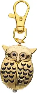[TEMPNAP] 1pc Owl Pocket Watch Belt Loop Watch Poly Watch Keychain Watch Quartz Pocket Watch Watches Clip on Watch Green Watch Wristwatch Watch Swing Device Personalised Watch Golden Alloy