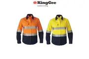 Womens KingGee Long Sleeve Hi-Vis Reflective Tape Top Shirt Workwear K44532
