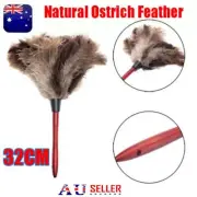 2PCS Anti Static Genuine Ostrich Feather Duster 35CM Wooden HWZdle Brush CleV$