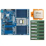 Gigabyte MZ33-AR0 Motherboard + AMD EPYC 9654 QS CPU + 6x SK 32GB 4800MHz RAMs