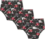 Baby Potty Training Panties Absorb Water Overnight Potty Training Underwear Pants Boxers Underwear for Toddler Boys 4T Cartoon Firefighters Cartoon Pattern Fire Trucks