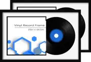 Vinyl Record Frame Set with Black Mat for Home Decor - 2 Pack