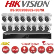 HIKVISION NEW M SERIES ACUSENSE/DARKFIGHTER 8mp KITS 2 Way Audio, Strobe/Siren