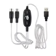 2m USB IN-OUT MIDI Interface Converter Cable PC to Music Keyboard Adapter Cord