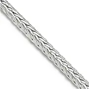 [JewelryWeb] 925 Sterling Silver Solid Polished 2.5mm D Cut Franco Chain Necklace Lobster Claw Jewelry Gifts for Women - Length Options: 41 46 51 61