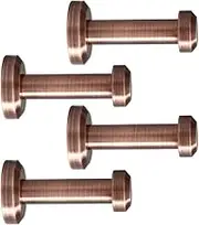 uxcell 4pcs Wall Hook Copper Wall Mounted 1.8 Inch Hooks Bag Coat Towel Clasp Bathroom Robe Hanger w Screws Copper Tone