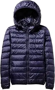 [QLXYYFC] Down Jacket, Warm, Lightweight Women's Jacket, Windproof Winter Coat with Recycled Insulation, Slim, Short Winter Coat with Hood, Warm White Outdoor Jackets for Women