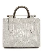 Strathberry Snake Embossed Leather Nano Tote