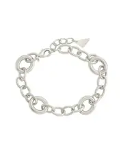 Sterling Forever Rhodium Plated Carter Round Statement Link Bracelet