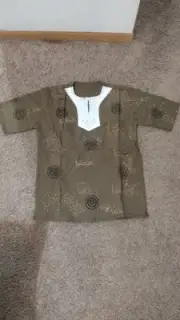 Men Shirt Top African clothing for men-Dashiki Bogolan Yellow Size L
