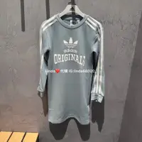 在飛比找蝦皮購物優惠-Linda❤️代購 Adidas 莫蘭迪 綠 藍 長袖 大童