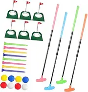 Lljsszr Retractable Golf Club for Right and Left Handed, Adjustable on Two Sides, with Balls, Tees and Cups for Garden and Lawn