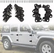 for Jeep Door Hinges Wrangler JL Inside and Outside 4 Door Hinge Assembly Kits Compatible with Jeep Wrangler JL & Gladiator JT 2018-2024 (16 Pcs w/ 36 Pcs Screws)