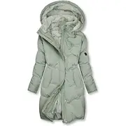 Women's Puffer Jacket Winter Windproof Jacket Winter Coat Comfortable Street Casual Daily Zipper Pocket Hoodie Casual Street Style Plain Regular Fit Outerwear