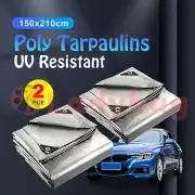 Handy Hardware 2PK Tarpaulin 130gsm Durable Waterproof 1.5m x 2.1m