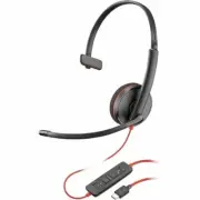 HP Poly 8X214A6 Blackwire 3210 Monaural USB-C Headset +USB-C/A Adapter (Bulk)