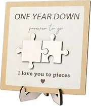 Wooden Puzzle Sign - Romantic Sign - Name Puzzle Sign, Table Decor, I Love You to Pieces Puzzle Sign, Decorative Sign for Valentine's Day