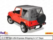 1986-1994 Suzuki Samurai Gray Charcoal Soft Top with Fixed Side Tinted Windows