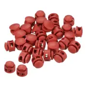 Cord Locks, 30 Pack Round Spring Toggle Stopper for Drawstring Bag, Red