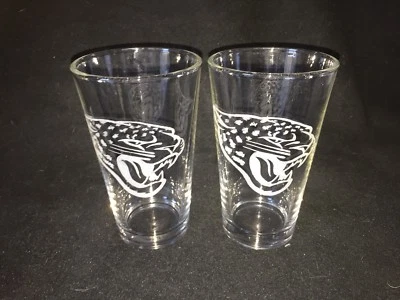 Jacksonville Jaguars Hand Etched (with a Dremel) Pint Glasses!