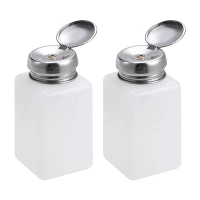 2 x Alcohol Liquid Press Pumping Dispenser 200ML Nail Polish Remover Bottle