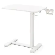Costway Mobile Standing Desk Overbed Laptop Table White
