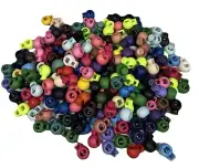~ 200 Multicolor Round Ball Cord Lock Toggle Stopper Clip DIY Shoes USA Seller