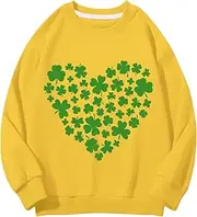 [Generic] Large Boys Hoodies Neck Sweatshirts Spring and Autumn St. Day Middle and Large Children's Sweatshirts Retro Personality 2D Printing Children's Casual Sweatshirt 5t Princess (Yellow, 3-4 Years)
