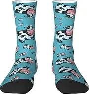 [EdWal] Soft Cow print Moisture Wicking Socks Sports Socks for Men and Women Warm thermal Boot Hiking Socks