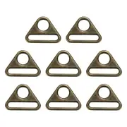 8 Pcs 1 3/4 Inch Triangle Buckles Adjuster Triangle D Rings Strap, Bronze