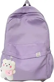 Eagerrich Aesthetic Backpack Cute Backpack School Supplies Laptop Bag for Teens Girls Women Students Solid Color