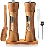 Peakloong Pepper Mill Wood Salt and Pepper Mill Manual Salt Mill Spice Mill with Adjustable Ceramic Grinder for Pepper Salt Spices