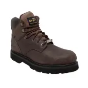 Hypard Men's 6" Waterproof Composite Safety Toe Leather Brown Wide Boot