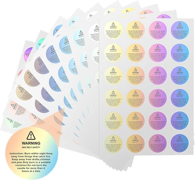 240Pcs Candle Warning Labels for Wax Melts and Candle Making Supplies
