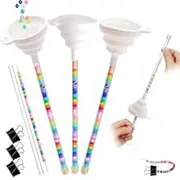 Daigoo 3 Pcs Beading Funnel, Clay Beads Beading Supplies Tools, Bracelet Making Kit for Adults, Bead Threader for Jewelry Making with Beading Needles, Bracelets, Necklaces Making (Only for Clay Beads)