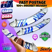 XL Glass Realistic Dildo Double Ended Thruster Butt Anal Plug Big Adult Sex Toy