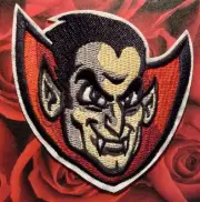 Halloween Creepy Vampire With Fangs Embroidered PATCH Iron on