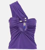 [Christopher Esber] Christopher Esber Helix cutout embellished jersey top AU 6 purple
